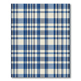 Coastal Beach Navy Blue Plaid Area Rug