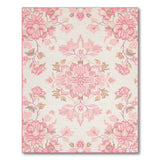 Blush Pink Floral Medallion Pink Area Rug