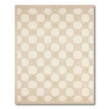 Beige Octagonal Grid Geometric Area Rug