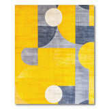 Bold Yellow Grey Geometric Abstract Area Rug