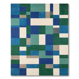 Blue and Teal Geometric Blue Teal Abstract Area Rug