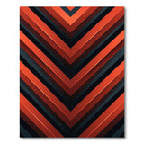 Bold Red Black Chevron Geometric Area Rug