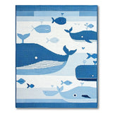 Cute Blue Whale Ocean Kids Area Rug