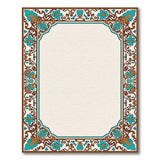 Traditional Persian Blue and Teal Ornate Teal Floral Border Area Rug