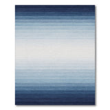 Blue and Teal Blue Gradient Stripe Area Rug
