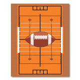 Orange Football Field Area Rug with Centered Ball