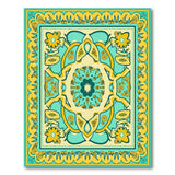 Ornate Yellow-Teal Persian Motif Area Rug
