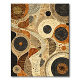 Brown Abstract Circle Area Rug
