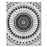 Geometric Modern Intricate Black White Mandala Area Rug