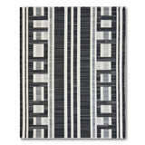 Black White Geometric Striped Area Rug