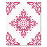 Pink Vibrant Pink Damask Floral Area Rug