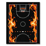 Orange Fiery Basketball Court Area Rug