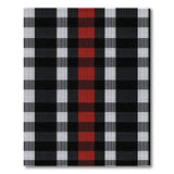 Modern Black Grey Red Plaid Check Area Rug