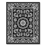 Ornate Black and White Ornate Black White Persian Floral Area Rug