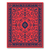 Red Vibrant Red Persian Area Rug with Navy Floral Motifs