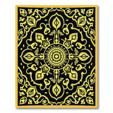 Gold and Silver Opulent Black Gold Persian Medallion Rug