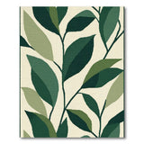 Green Abstract Area Lush Overlapping Green Leaves Area Rug