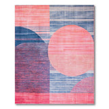 Vibrant Pink and Indigo Geometric Modern Rug