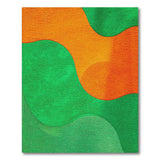 Wavy Orange Green Abstract Area Rug