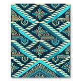 Impossible Stairs Teal Geometric Area Rug