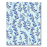 Blue Leaf Pattern Area Rug