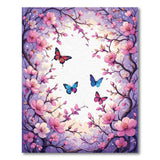 Purple Cherry Blossom Butterfly Area Rug