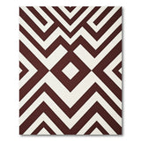 Maroon Geometric Maze Area Rug