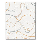 Swirling Lines Abstract Area Rug in Beige Grey