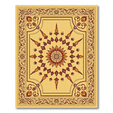 Elegant Beige Sunburst Medallion Persian Rug
