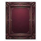 Ornate Maroon Gold Art Deco Border Area Rug