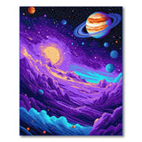 Cosmic Pixel Nebula Space Area Rug