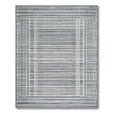 Modern Grey Geometric Framed Area Rug