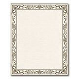 Beige and Neutral Border Ornate Floral Border Beige Area Rug
