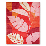 Multi-color and Patterns Vibrant Monstera Leaf Area Rug in Pink Red