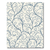 Cream Blue Swirling Vine Area Rug