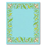 Serene Blue Floral Vine Border Area Rug