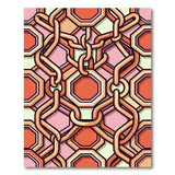 Vibrant Interlocking Chain Geometric Area Rug