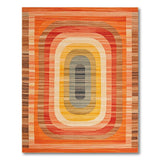 Vibrant Concentric Oval Geometric Area Rug