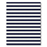 ODIKA Navy and White Striped Washable Rug - Low Pile & Non-Slip Area Rug