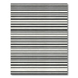 Distressed Black White Horizontal Stripe Area Rug