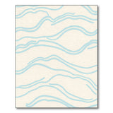 Flowing Teal Waves Area Rug