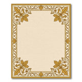 Gold and Silver Ornate Gold Leaf Border Area Rug