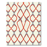 Red Interlocking Diamond Geometric Area Rug