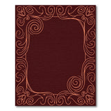Ornate Scroll Border Red Area Rug