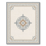 Beige and Neutral Ornate Beige Mandala Area Rug