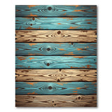Distressed Teal Barnwood Plank Rug