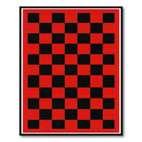 Geometric Modern Bold Red Black Checkered Area Rug