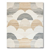 Layered Wave Beige Area Rug