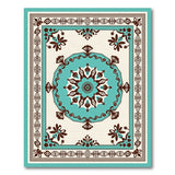 Teal Medallion Oriental Area Rug