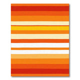 Orange Horizontal Stripe Geometric Rug